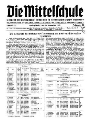 Die vorläufige Auswirkung der Neuordnung des mittleren Schulwesens in Preußen