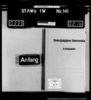 Übersendung des Depositengeldes durch das Friedensgericht in Schöppenstedt und die Auszahlung daraus geforderter Depositen