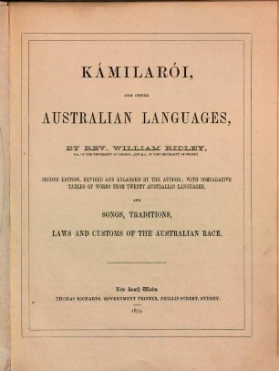 Kámilarói and other Australian Languages