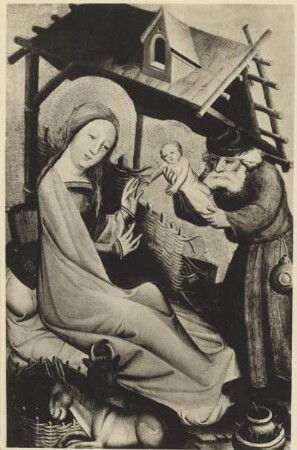 Grabower Altar, 1. Wandlung, rechter Innenflügel, außen, mittlere untere Tafel, Geburt Christi