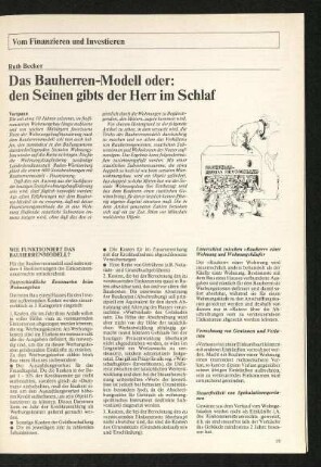 Vom Finanzieren und Investieren