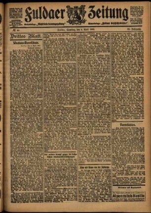 Dritte Ausgabe vom Samstag, den 08. April 1905.