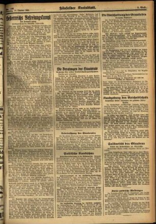 Zweite Ausgabe vom Samstag, den 14. Oktober 1933.