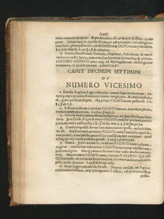 Caput Decimum Septimum. De Numero Vicesimo.
