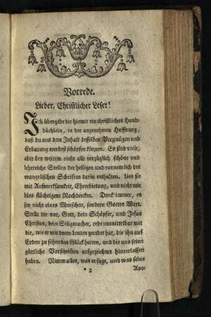 Vorrede: Lieber, Christlicher Leser!