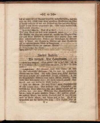 Zweyter Auftritt. Die vorigen. Der Hauptmann.