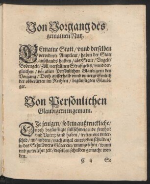 Von Vorgang des gemainen Nutz.