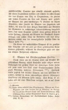 C. Wappen des Großherzogthums Fulda.