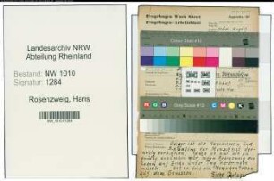 Entnazifizierung Hans Rosenzweig , geb. 07.06.1895 (Angestellter)