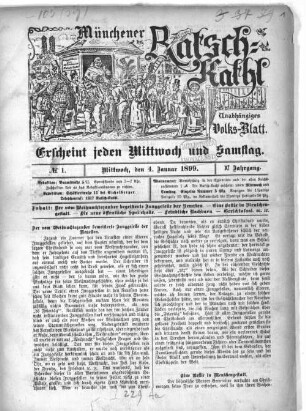 Münchener Ratsch-Kathl : nun "Münchener Lokal-Anzeiger". 1899 = Jg. 11