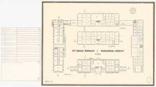 Jugenderholungsheim Schinkelwettbewerb 1943: Grundriss 1. und 2. Ober-, Kellergeschoss 1:200