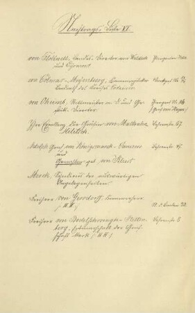 Nachtrags-Liste VI
