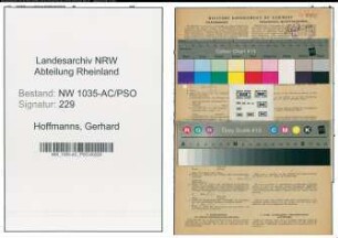 Entnazifizierung Gerhard Hoffmanns , geb. 12.01.1913 (Koch)