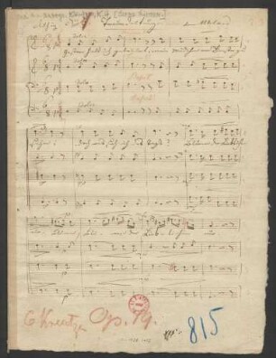 6 Mehrstimmige Gesänge; Coro maschile; op.79