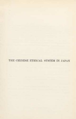 The Chinese ethical system in Japan