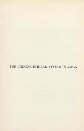The Chinese ethical system in Japan