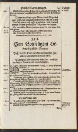 XIII. Von Gottseligem Gebrauch zeitlicher Narung.
