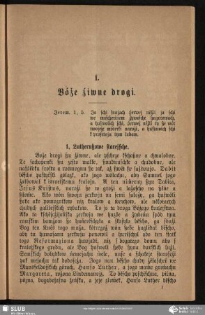 I. Bóže źiwne drogi