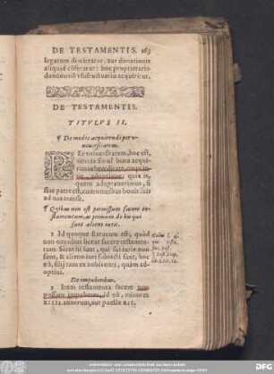 De Testamentis. Titulus II.