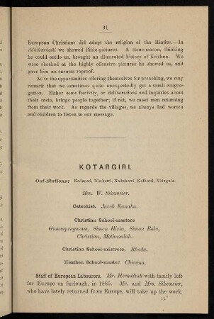 91-94, Kotargiri (with several out-stations)