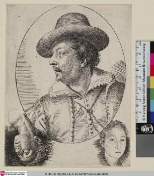 [Portrait d'un chevalier de Malte; Porträt Tommaso Salinis und zwei Kopfstudien am unteren Rand]