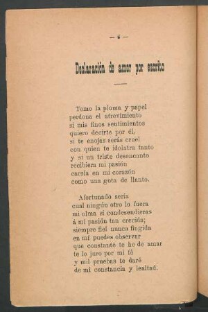 Declaración de amor por escrito