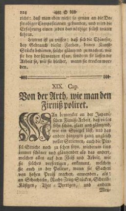 XIX. Von der Arth, wie man den Firniß poliret