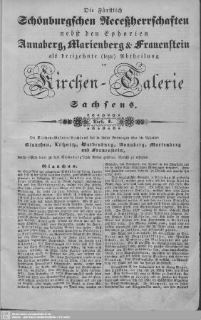 Glauchau, Lößnitz, Mülsen St. Niclas, Die Stadt Hohenstein : 1. Lieferung