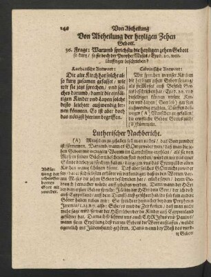Von Abtheilung der heyligen Zehen Gebott.