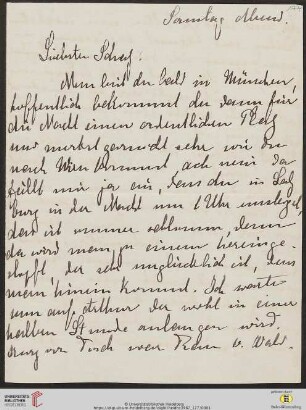 Heid. Hs. 3487,177: Brief von Marie Luise Gothein an Eberhard Gothein