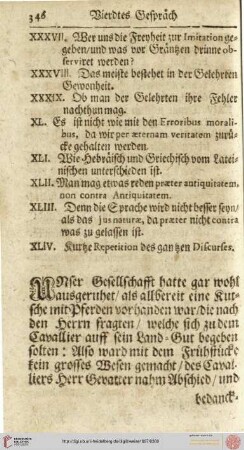 Vierdtes Gespräch: Vom Latein