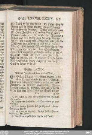 Psalm LXXIX. Einerley Inhaltes mit dem 74sten Psalm.