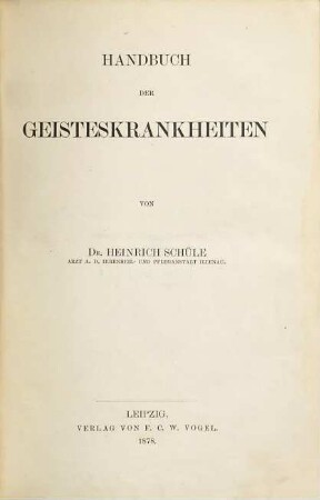 Handbuch der Geisteskrankheiten