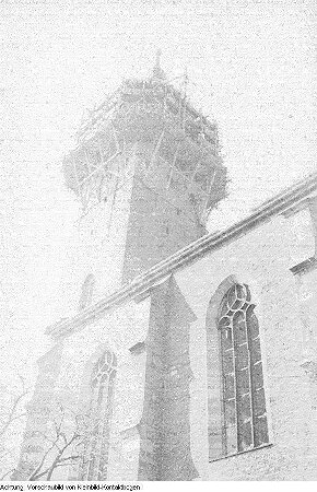 Ralbitz-Rosenthal, Schneeberg, Kirche mit Orgel, März 1952