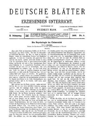 Die Psychologie im Unterricht : (Schluss)