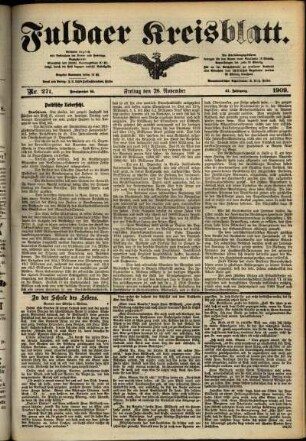 Ausgabe vom Freitag, den 26. November 1909.