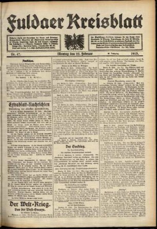 Ausgabe vom Montag, den 22. Februar 1915.