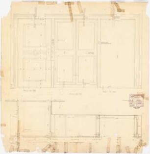 Park Hotel, Posen: Schrankwand: Grundriss, Ansicht 1:5