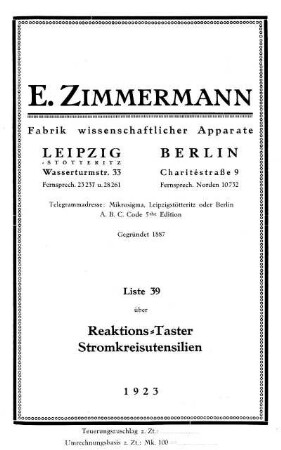 Liste 39: Über Reaktions-Taster, Stromkreisutensilien