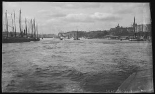 Stettin. Stettin vom Dampfer gesehen - mit Schiffen
