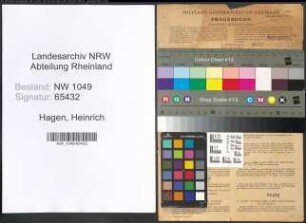 Entnazifizierung Heinrich Hagen , geb. 25.06.1892 (Wachtmeister)