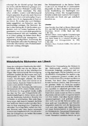 Mittelalterliche Bäckereien aus Lübeck