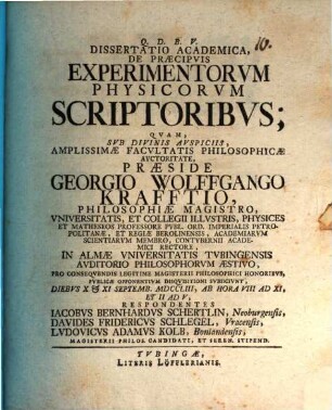 De praecipuis experimentorum physicorum scriptoribus