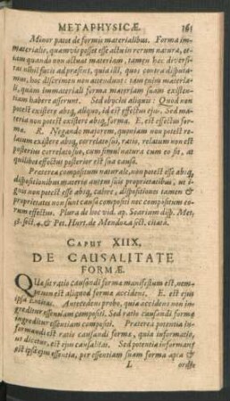 Caput XIIX. De Causalitate Formae.