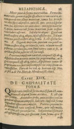 Caput XIIX. De Causalitate Formae.