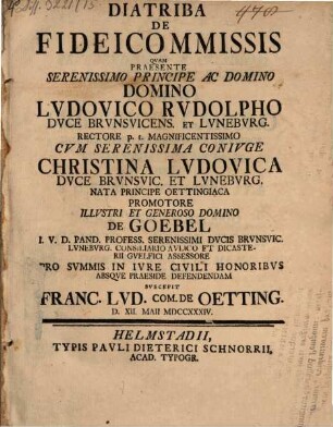 Diatriba de fideicommissis
