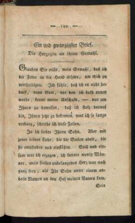Ein und zwanzigster Brief. - Dreyßigster Brief.