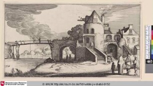 [Brücke mit einem Zollhaus; Bridge with a Tol-House]