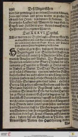 Das XXXVI. Capitul