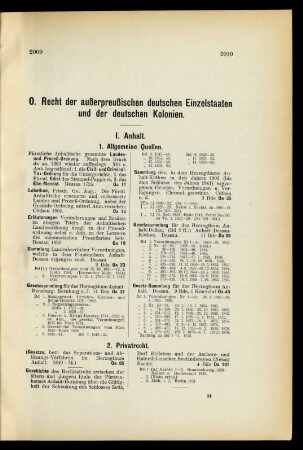 O. Recht der außerpreußischen deutschen Einzelstaaten und der deutschen Kolonien.